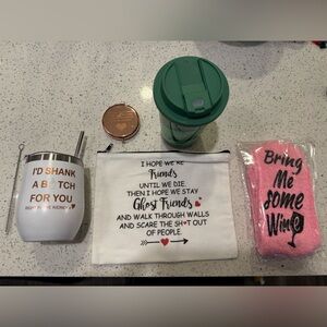 Friends Themed Gift Set with Tumbler and Pouch